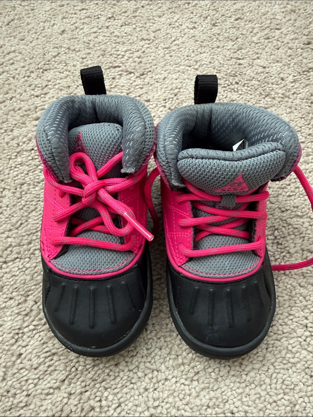Nike ACG Woodside 2 Toddler Girl 6C Waterproof Winter Boots - Pink, Gray & Black